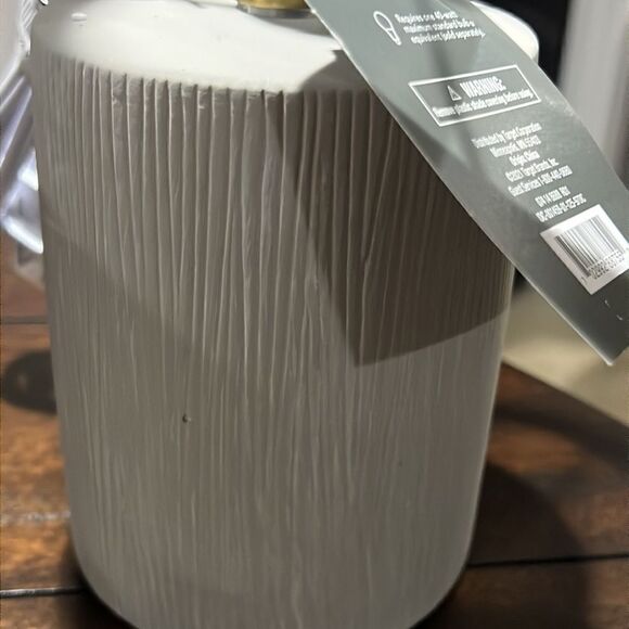 Lot 2 Threshold Grey Wood Grain Table Lamps 13 inch Modern Lighting - Picture 3 of 5